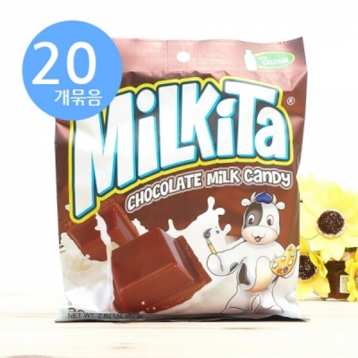 [초코] 밀키타 초콜릿 밀크 캔디 80g x20개